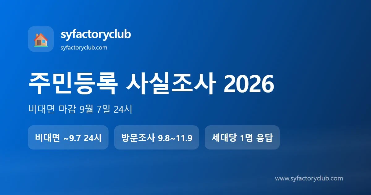 2026 주민등록 사실조사 비대면 참여 마감 9월 7일 24시 — 정부24 앱 안내