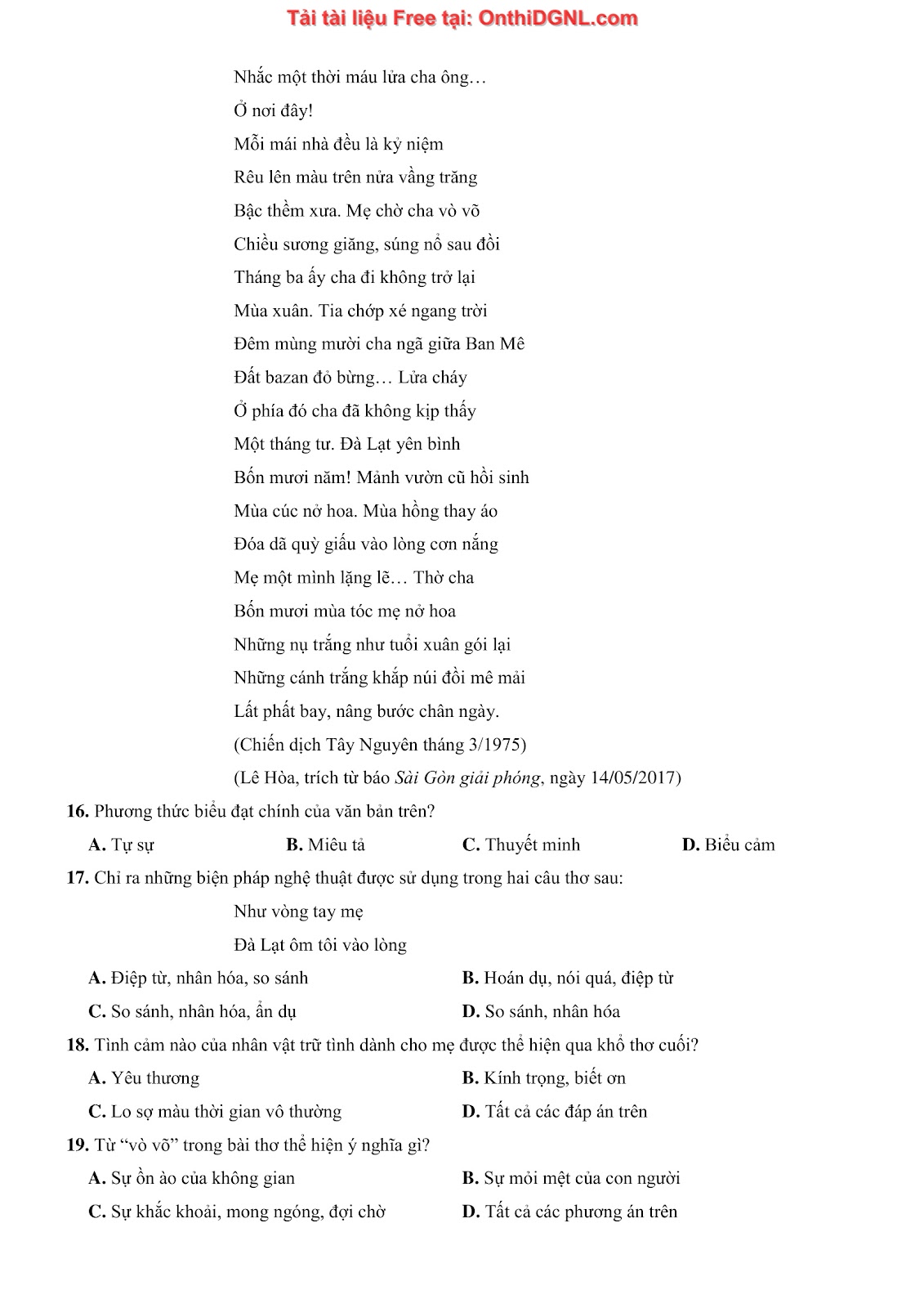 500 bài tập môn Ngữ Văn - Ôn thi ĐGNL ĐHQG TP HCM Phần 9