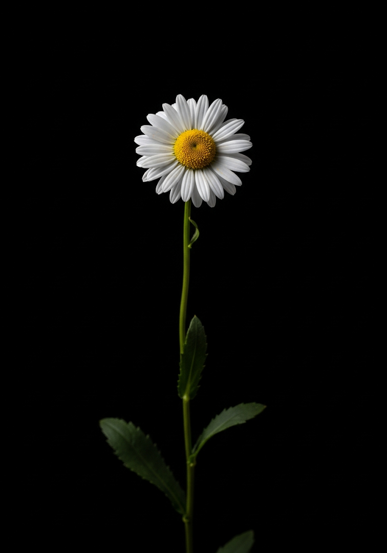 Minimalist White Daisy