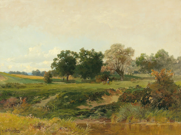 Landscape with Woman Gathering Wood
