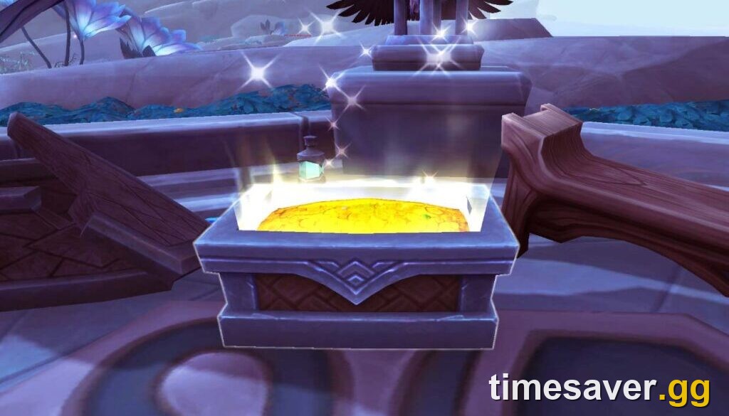 A glowing in-game weekly reward cache in World of Warcraft