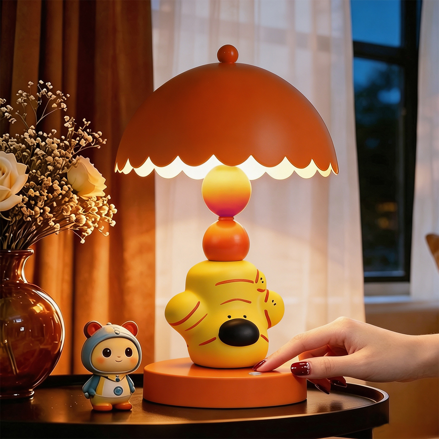 Ginger Dog Table Lamp, ABS, orange