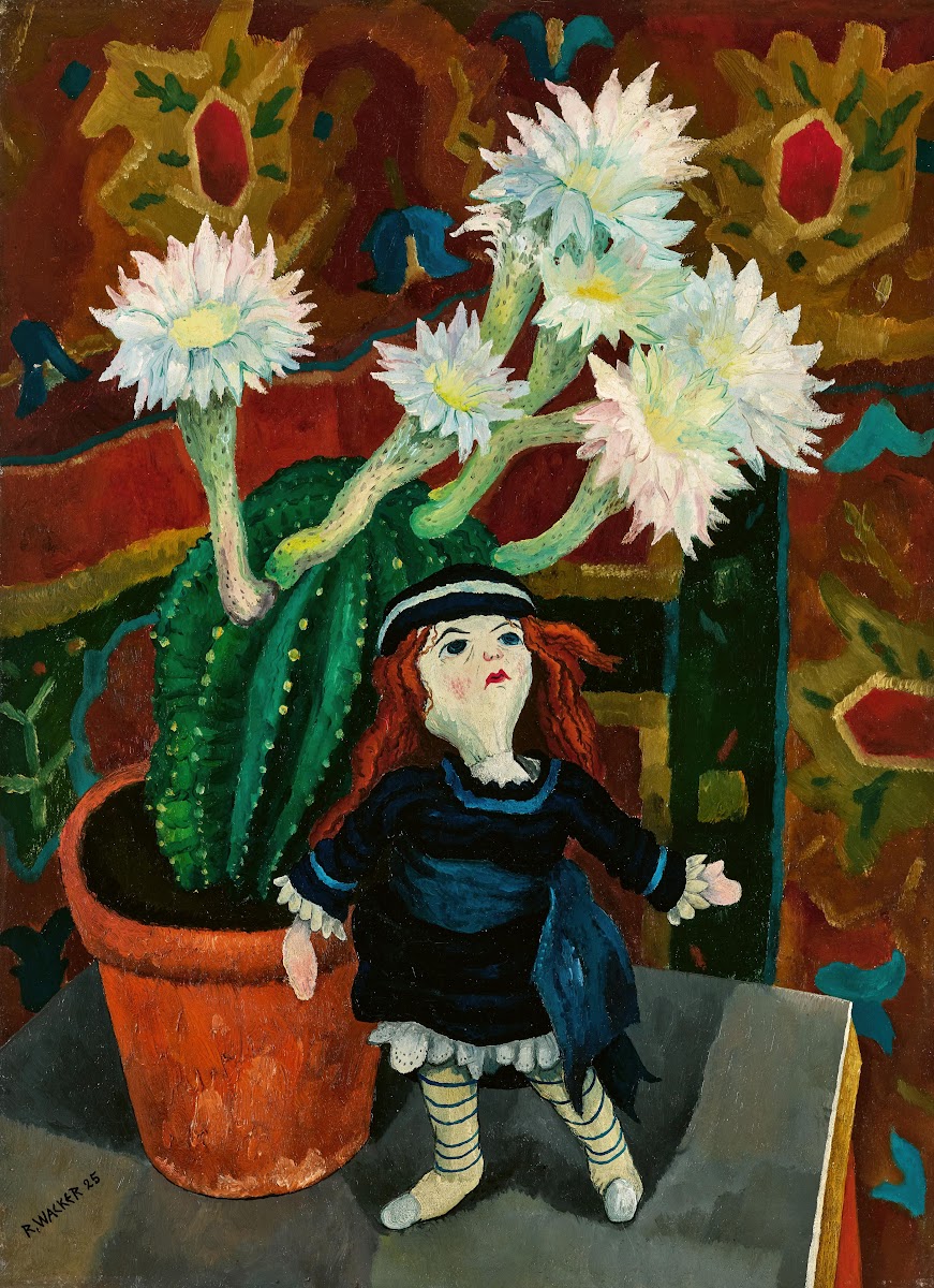 Stillleben mit blühendem Kaktus und Puppe Sill Life with Blooming Cactus and Dol