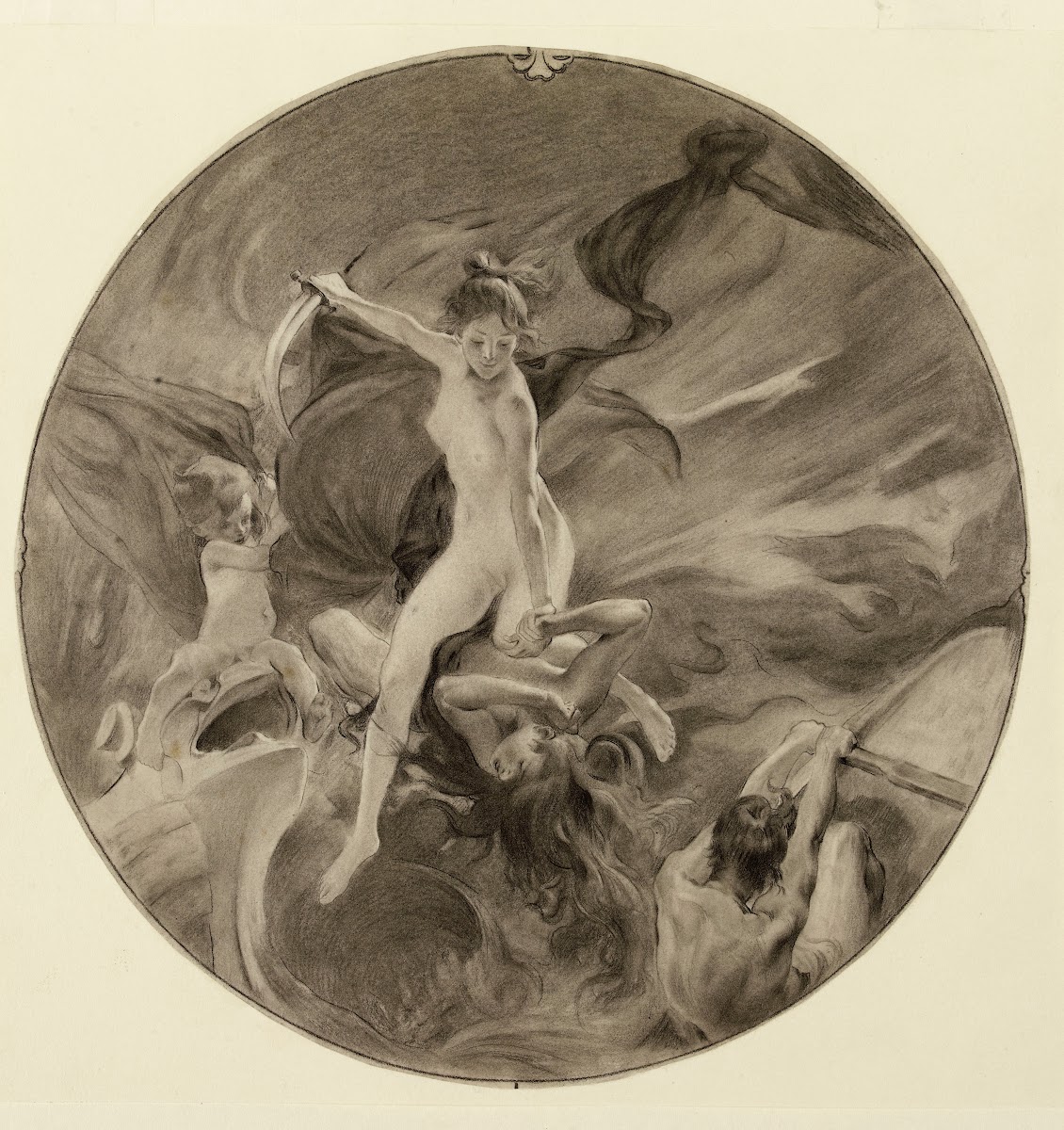 Deux fées luttant daprès Picard 19th century