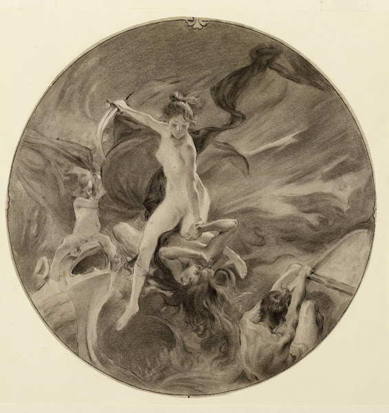 Deux fées luttant daprès Picard 19th century