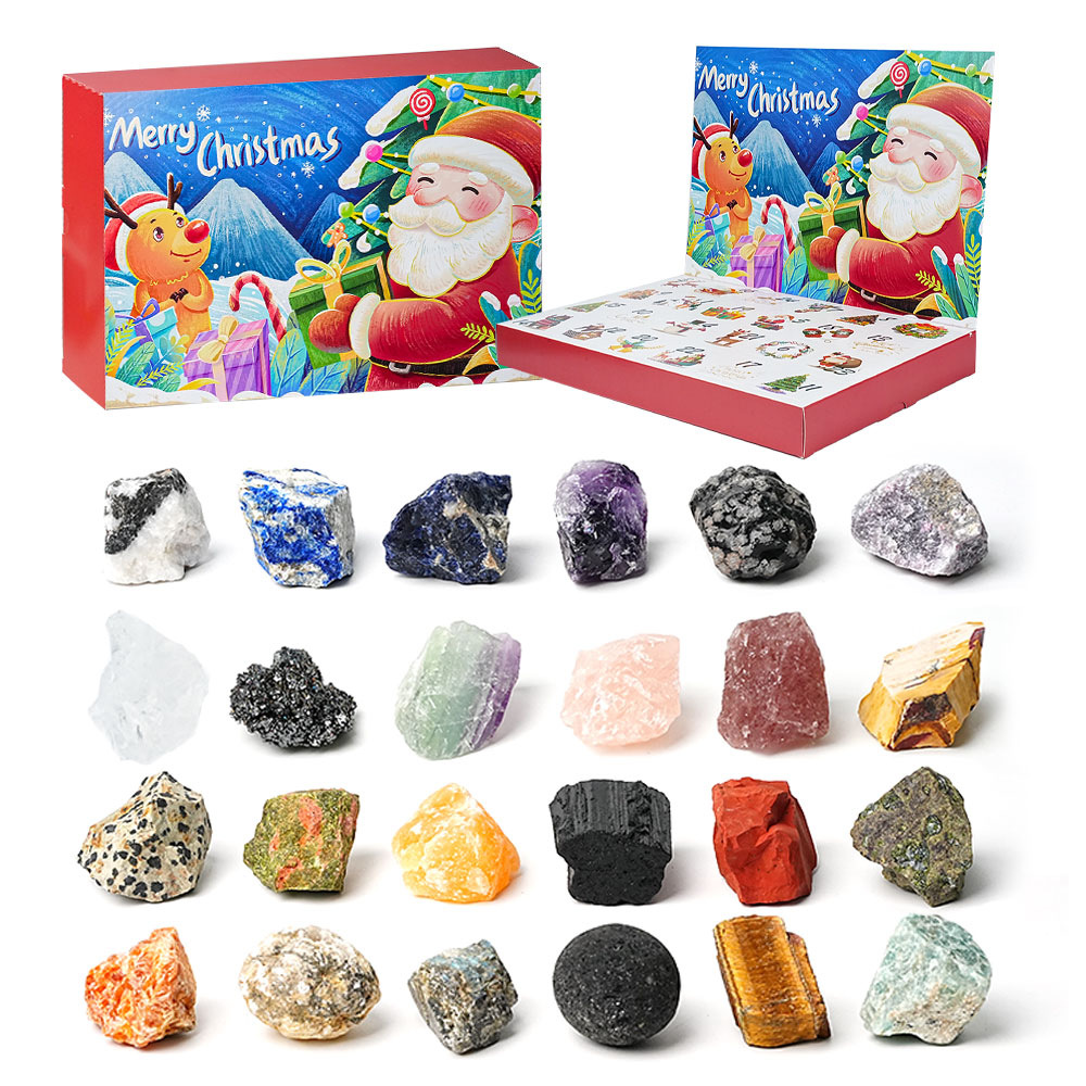 Adventskalender mit 24 Mineralien und Edelsteinen