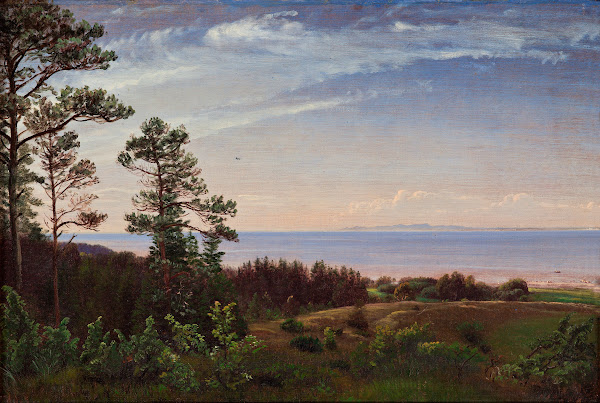 View from the northern coast of Zealand over Kattegat and Kullaberg c 1832
