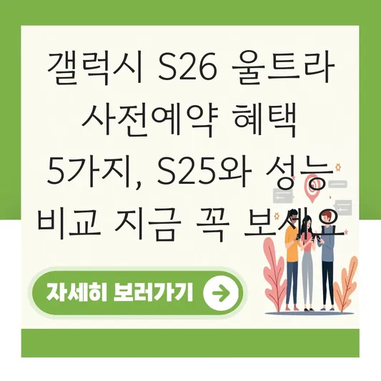 갤럭시 S26 울트라 출시일 사전예약 혜택 및 S25 모델과의 성능 차이 비교 대표 이미지