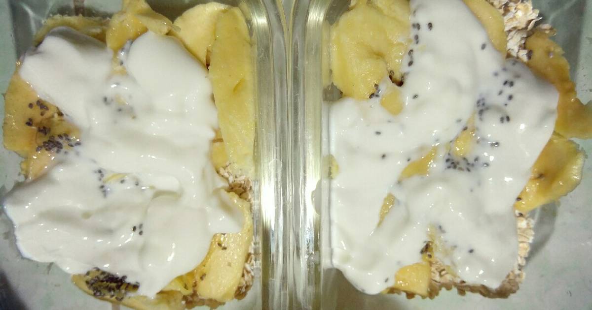 Overnight oat - Sữa chua yến mạch táo chuối