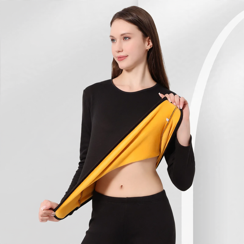 Thermal set for couples, insulated, round neck