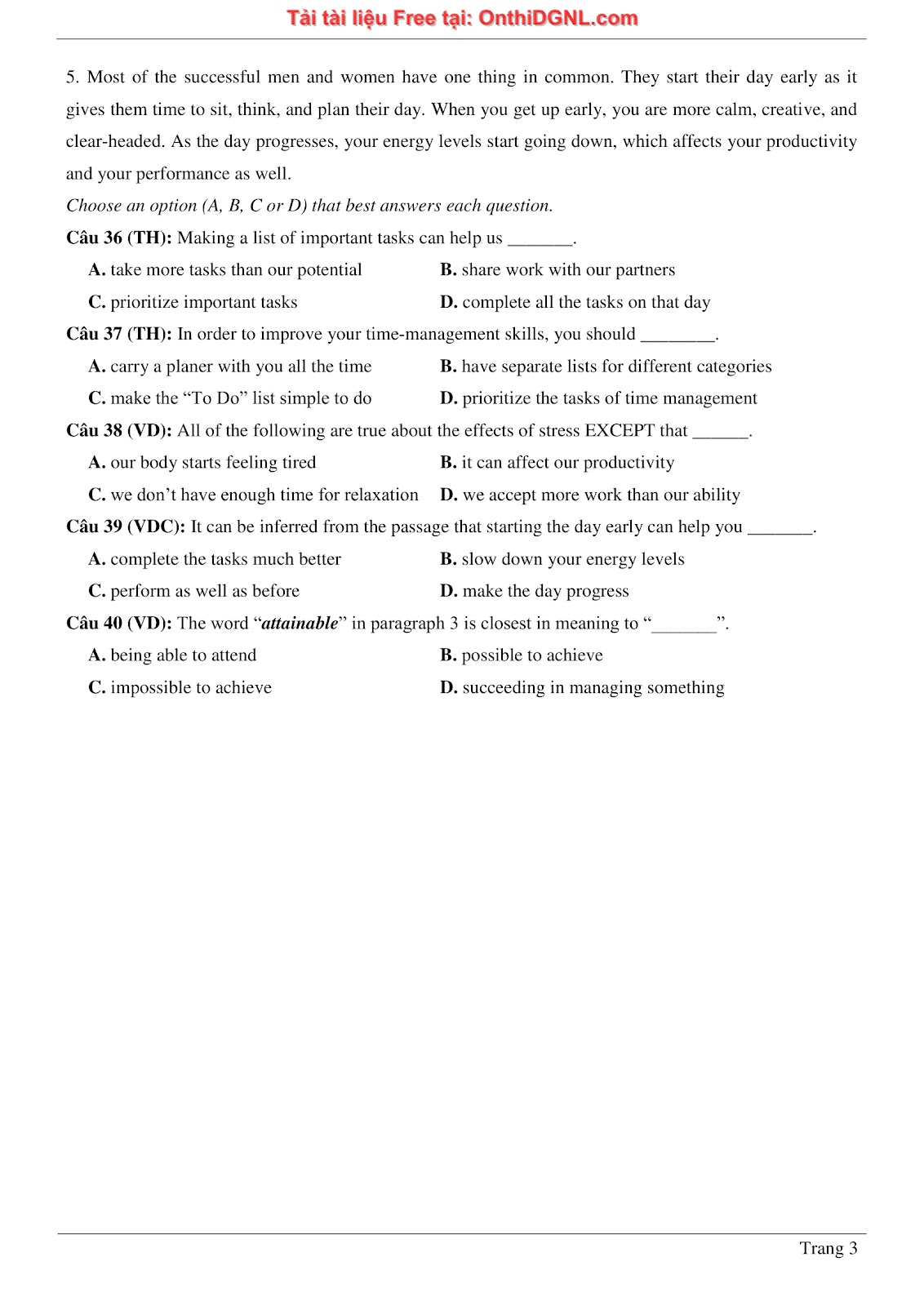 800 bài tập môn Tiếng Anh - Ôn thi ĐGNL ĐHQG TP HCM Phần 16