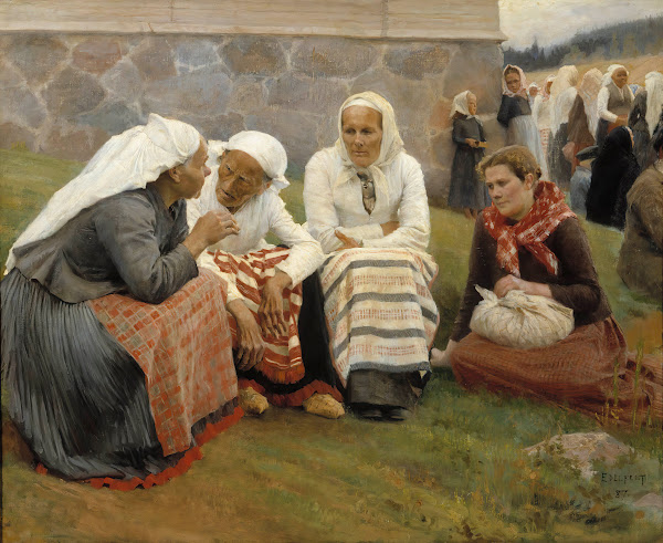 Women Outside The Church At Ruokolahti 1887