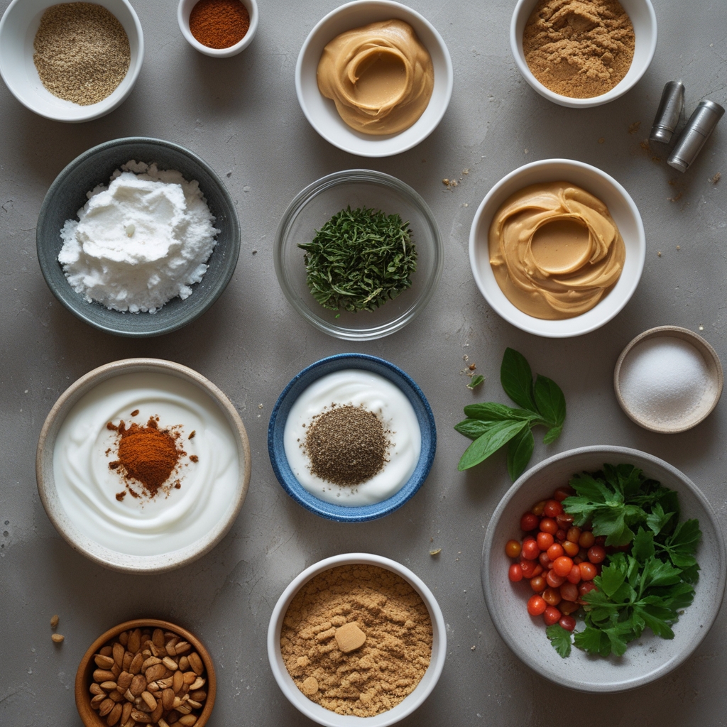 Ingredients for Healthy Peanut Butter Greek Yogurt Cookies – Easy Homemade Snack