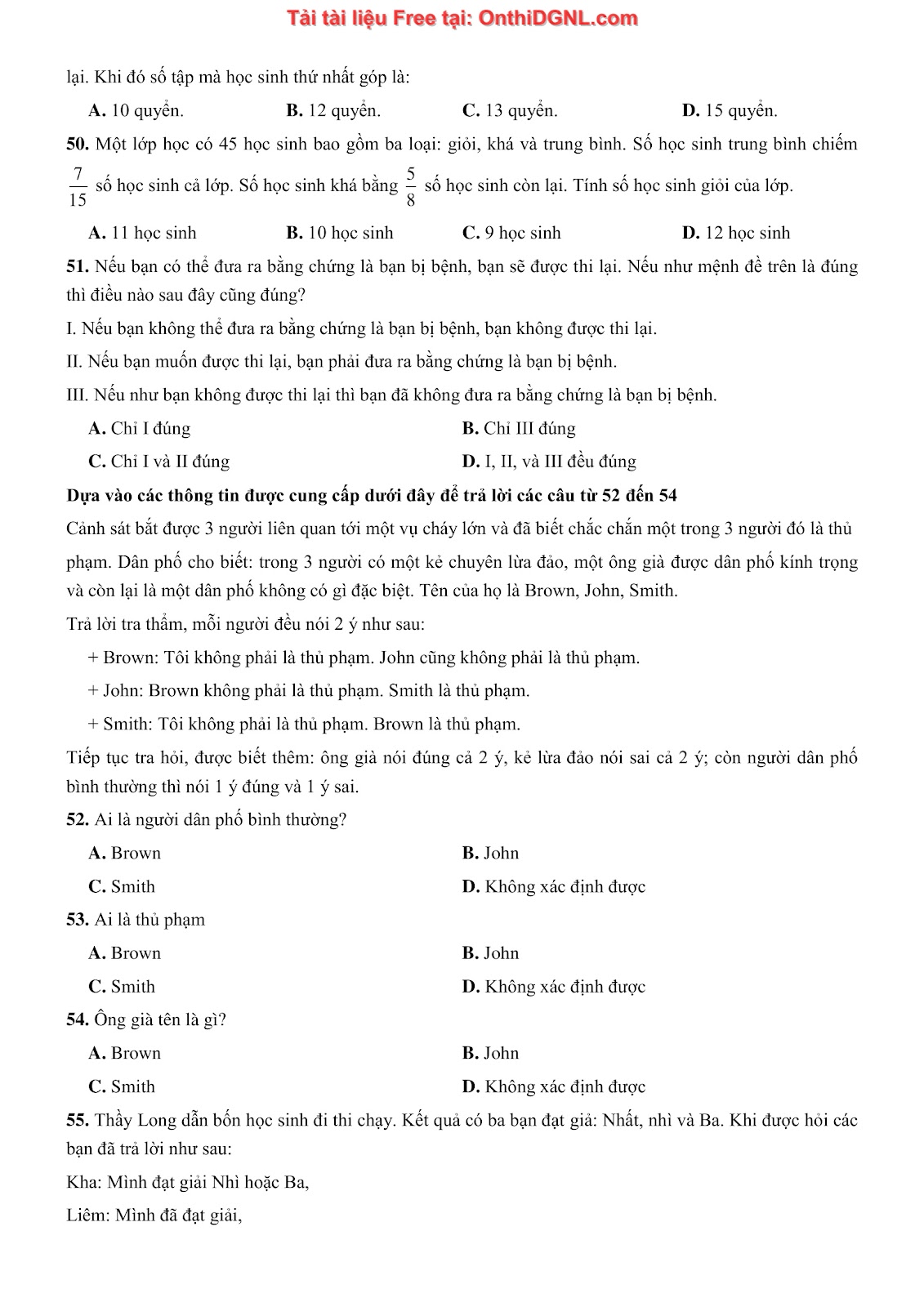 900 bài tập môn Toán - Ôn thi ĐGNL ĐHQG TP HCM Phần 19