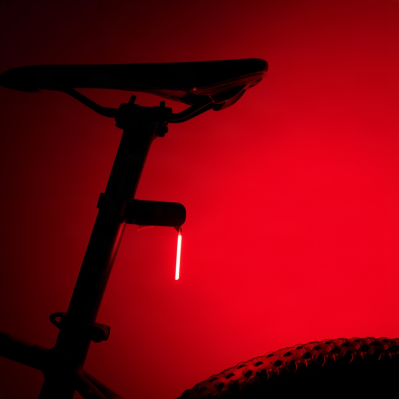 Bike rear light with flow light effect, USB-C