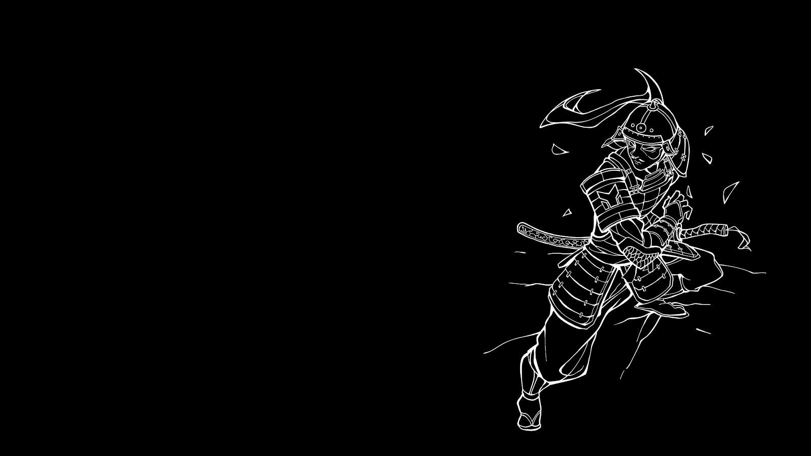 Minimalist Samurai Line Art Illustration - Minimalist Line Art 4K Wallpaper (3840x2160)