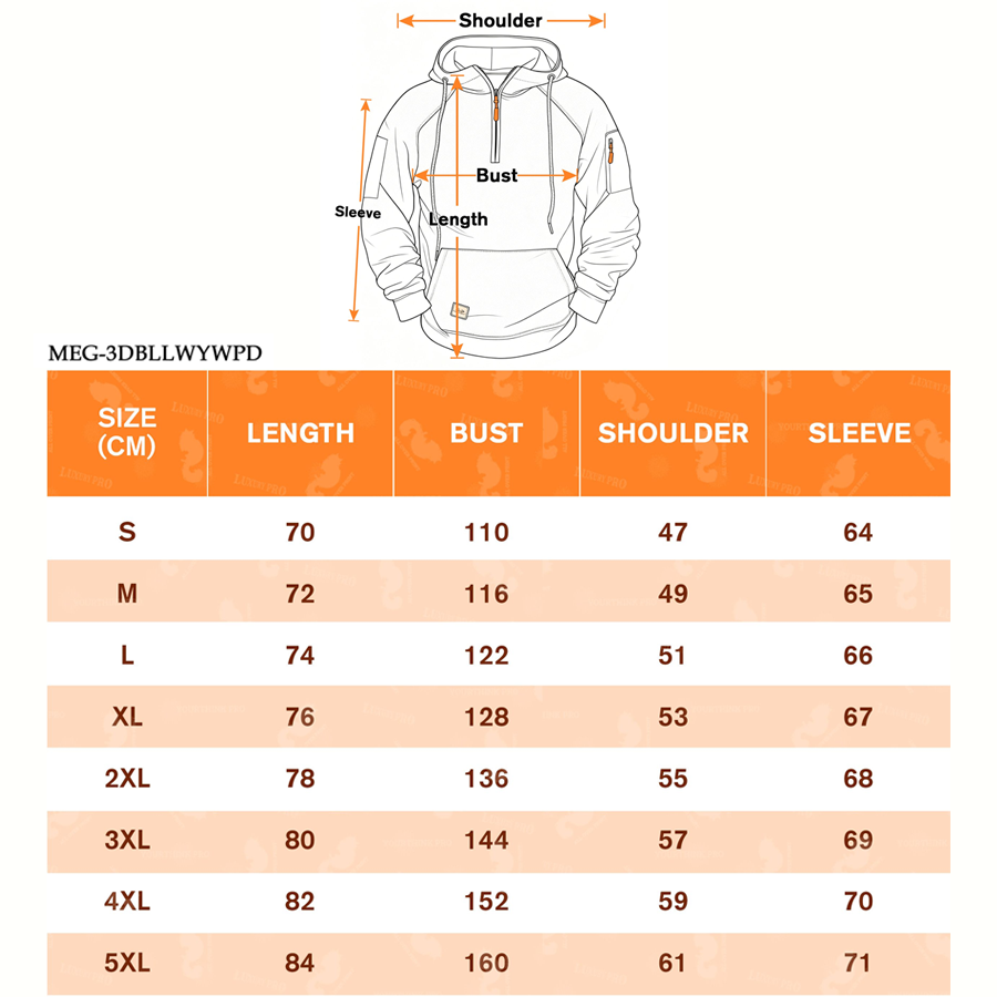 AOP 3D Half zip hoodie without ribbon