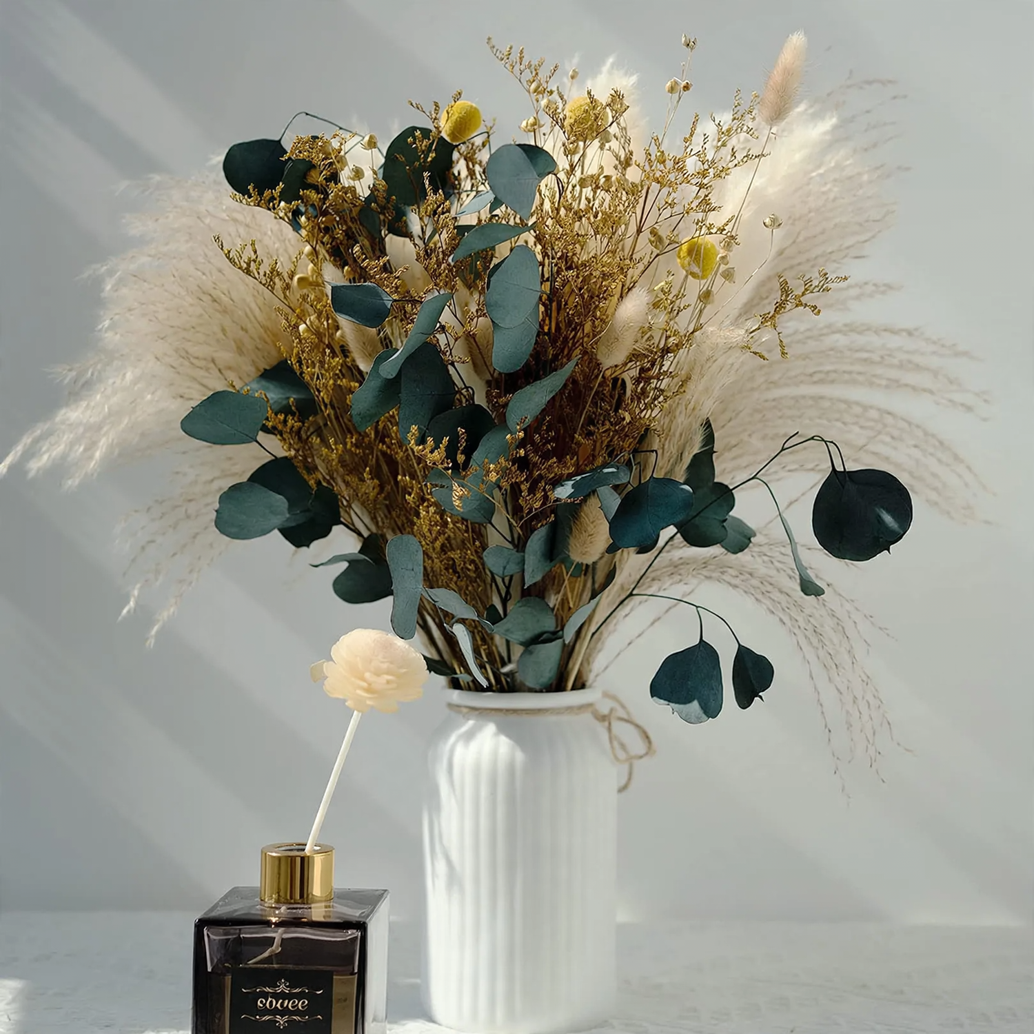 Dried flower bouquet, pampas and natural materials