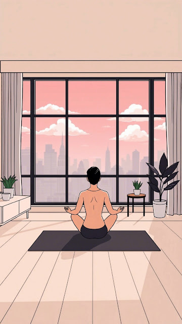 LoFi Meditation View Pink City Sunset Skyline Art - Free mobile Wallpaper