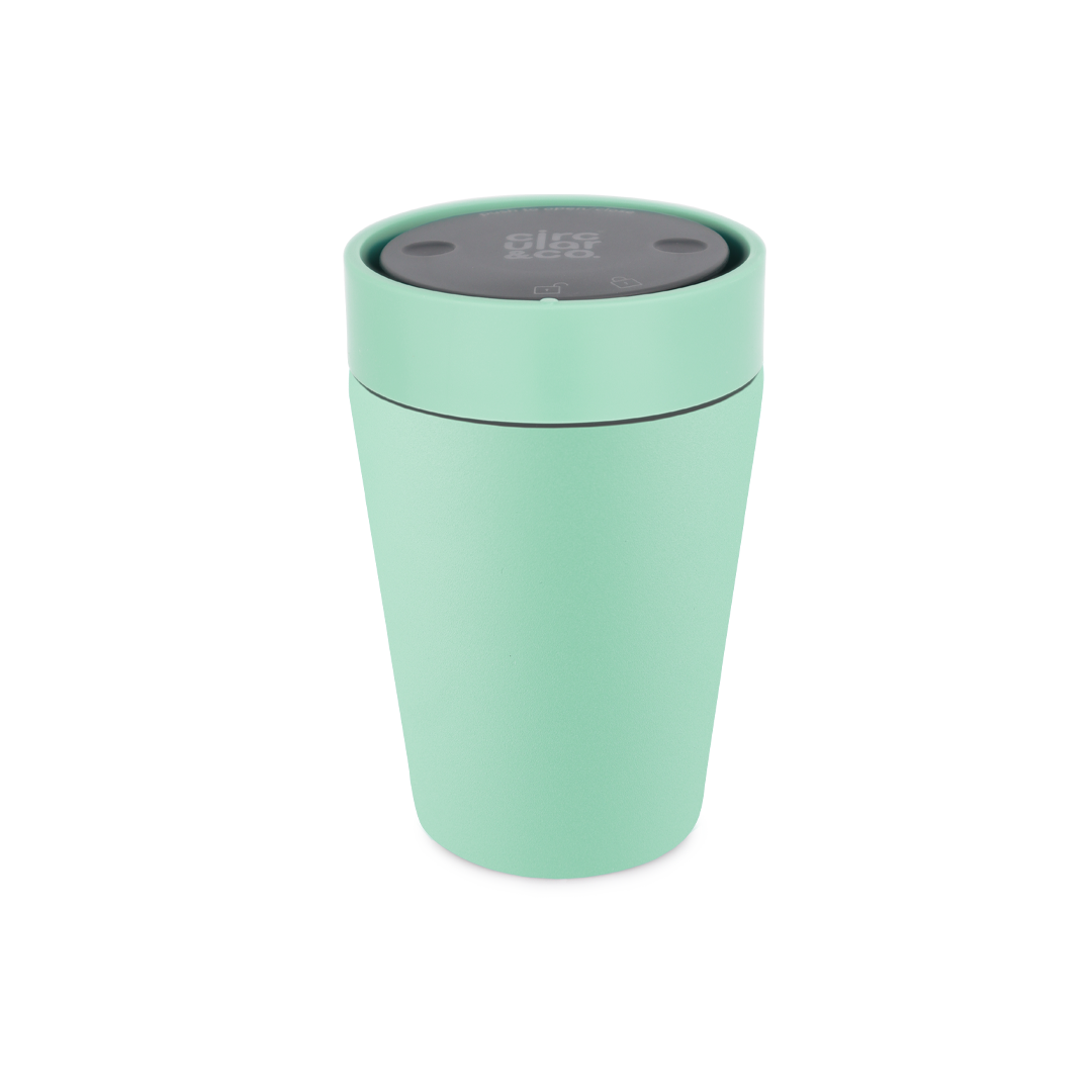 Recycled Stainless Steel Cup 8oz Coated Seaglass Green