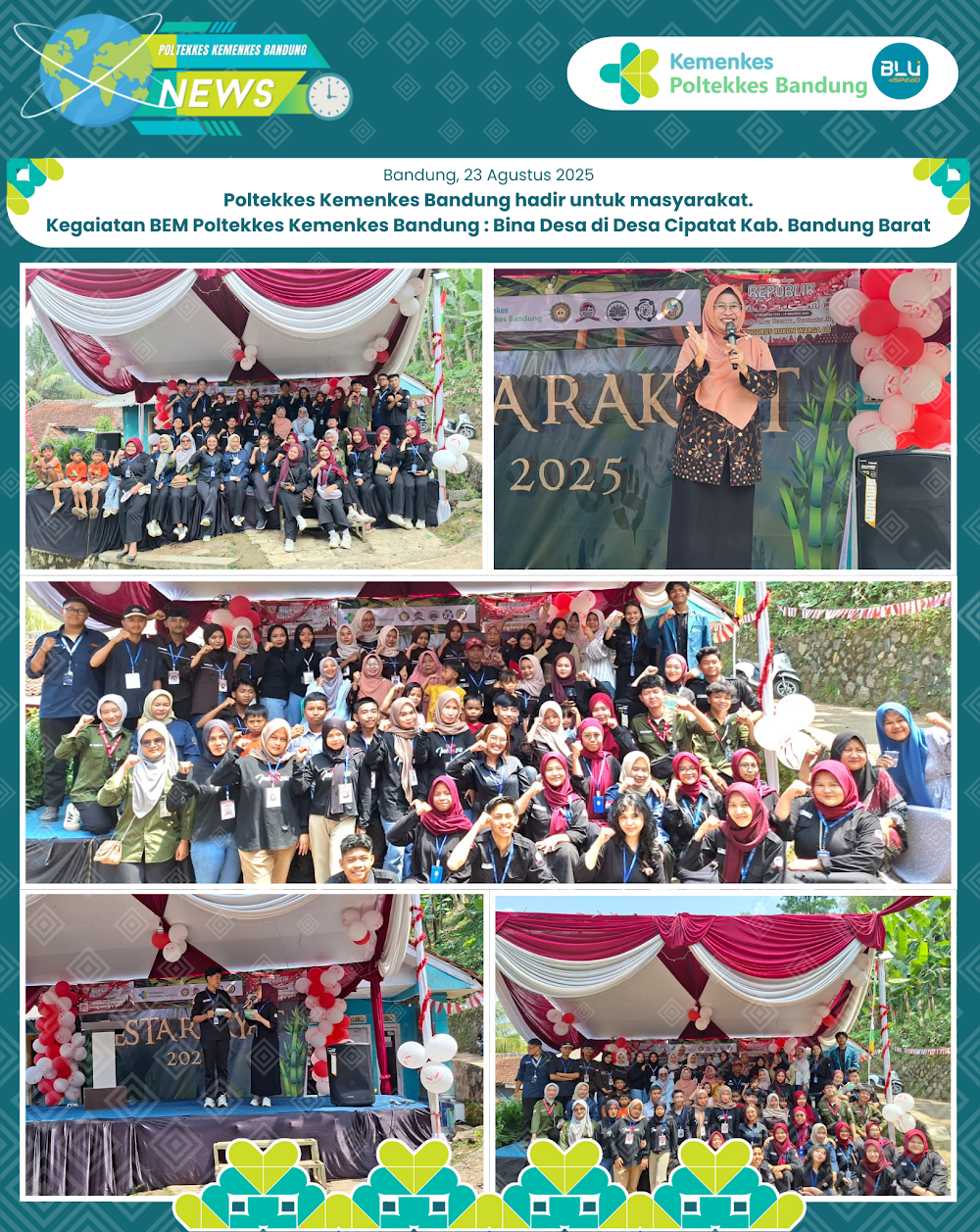 Poltekkes Kemenkes Bandung hadir untuk masyarakat. Kegaiatan BEM Poltekkes Kemenkes Bandung : Bina Desa di Desa Cipatat Kabupaten Bandung Barat