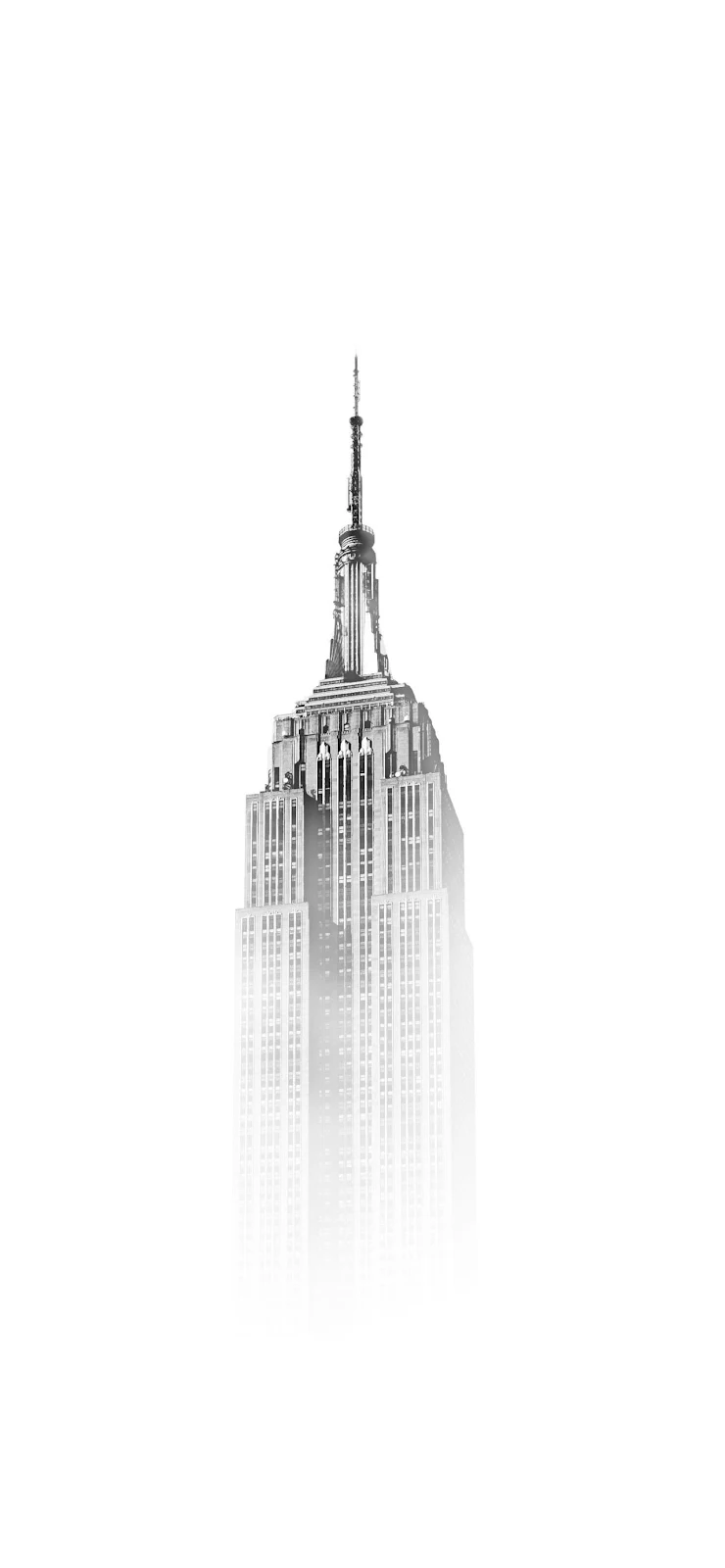 The Empire State Building - Minimalist Architecture Photography Full HD iPhone Wallpaper (1284x2778)