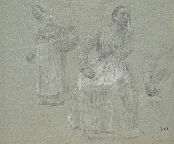 Study of Two WomenOne Seated and One Holding a Basket 1879