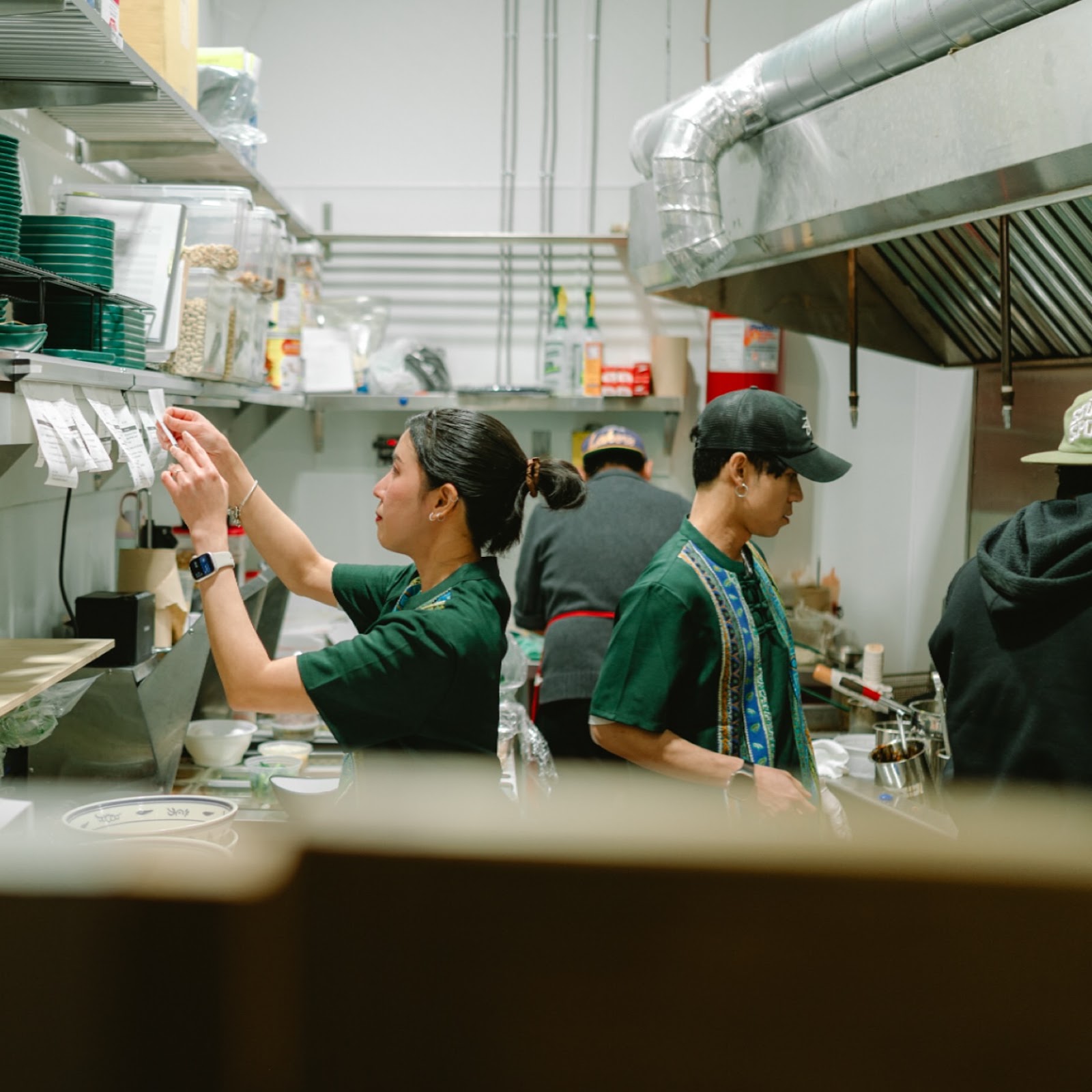 Kitchen in operation