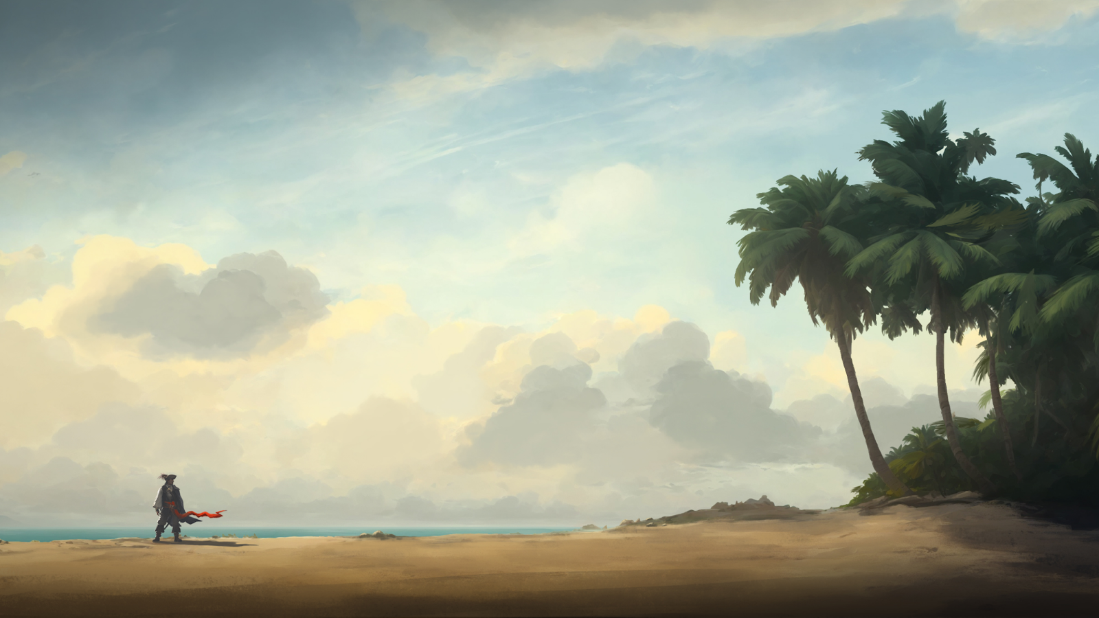 Assassin's Creed Pirate Beach Concept - Digital Concept Art 4K Wallpaper (3840x2160)
