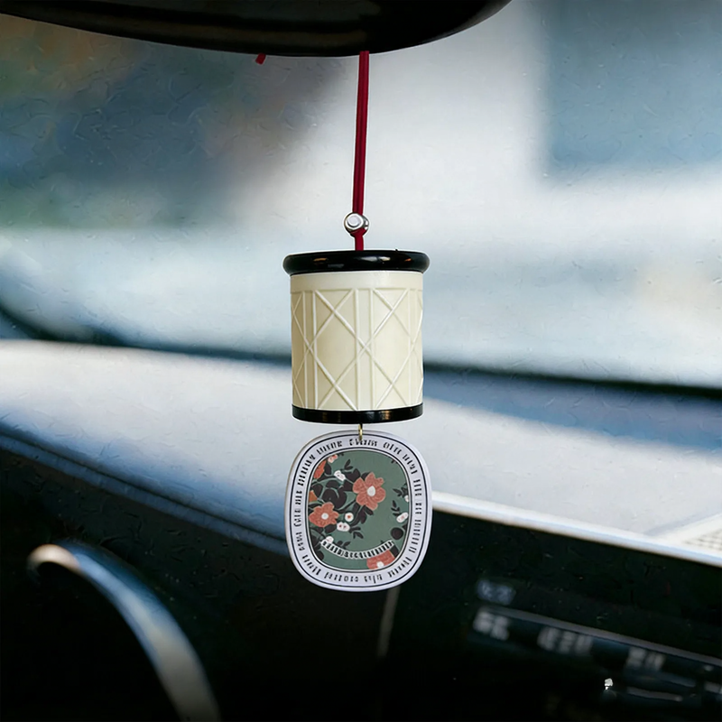 Retro Car Air Freshener for Rearview Mirror, Cylinder Design