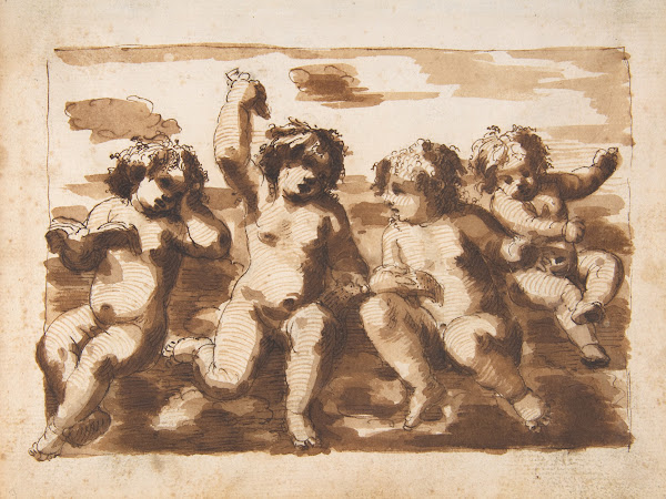 Four Putti on Clouds 164050