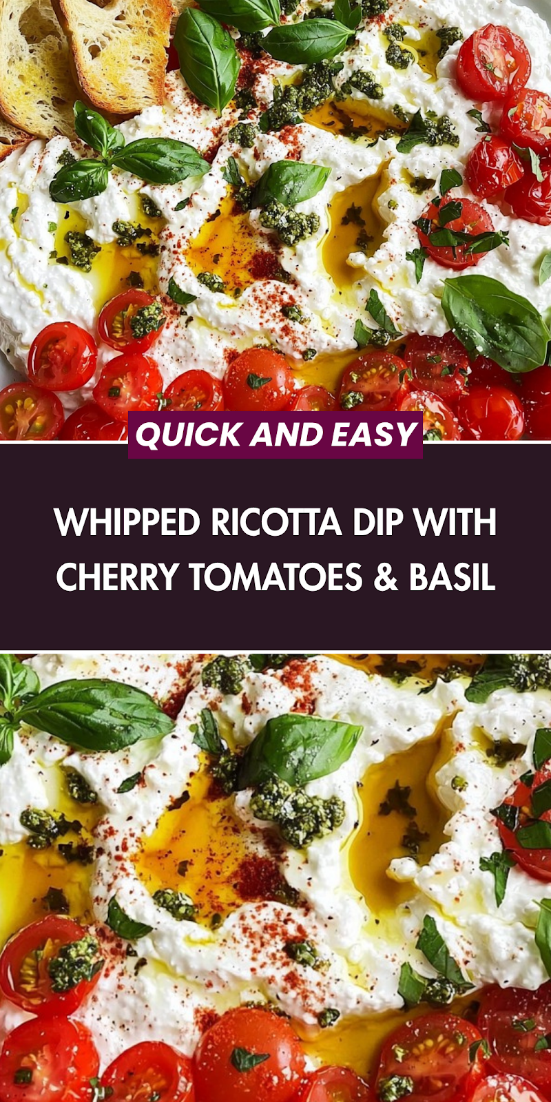 Whipped Ricotta Dip with Cherry Tomatoes & Basil