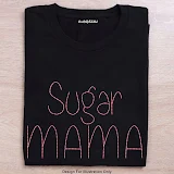 Black lettering sample of the Combo Bean Stitch Embroidery