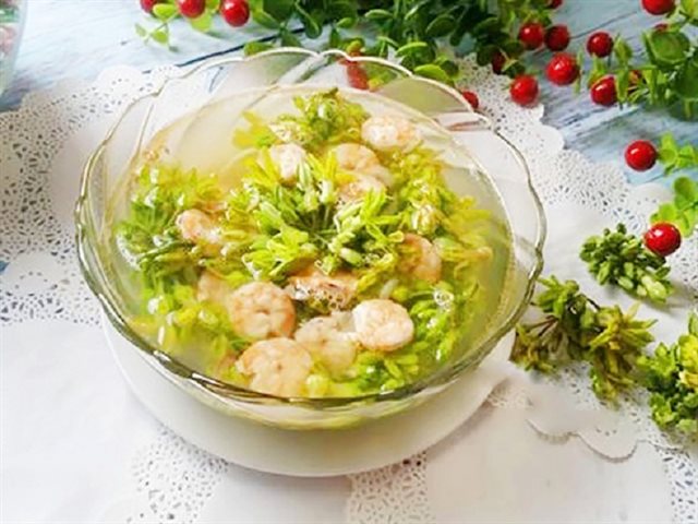 Canh Bông Thiên Lý Nấu Tôm