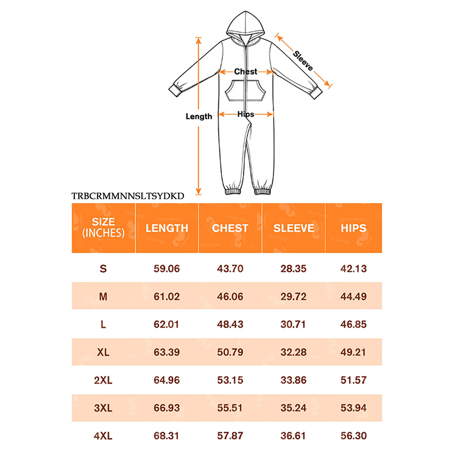 AOP TRB Adult Brushed Milk Silk Onesie Pajamas with Pockets