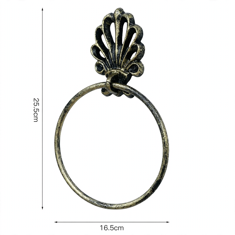 Gusseisen-Handtuchring, Vintage-Stil, schwarz
