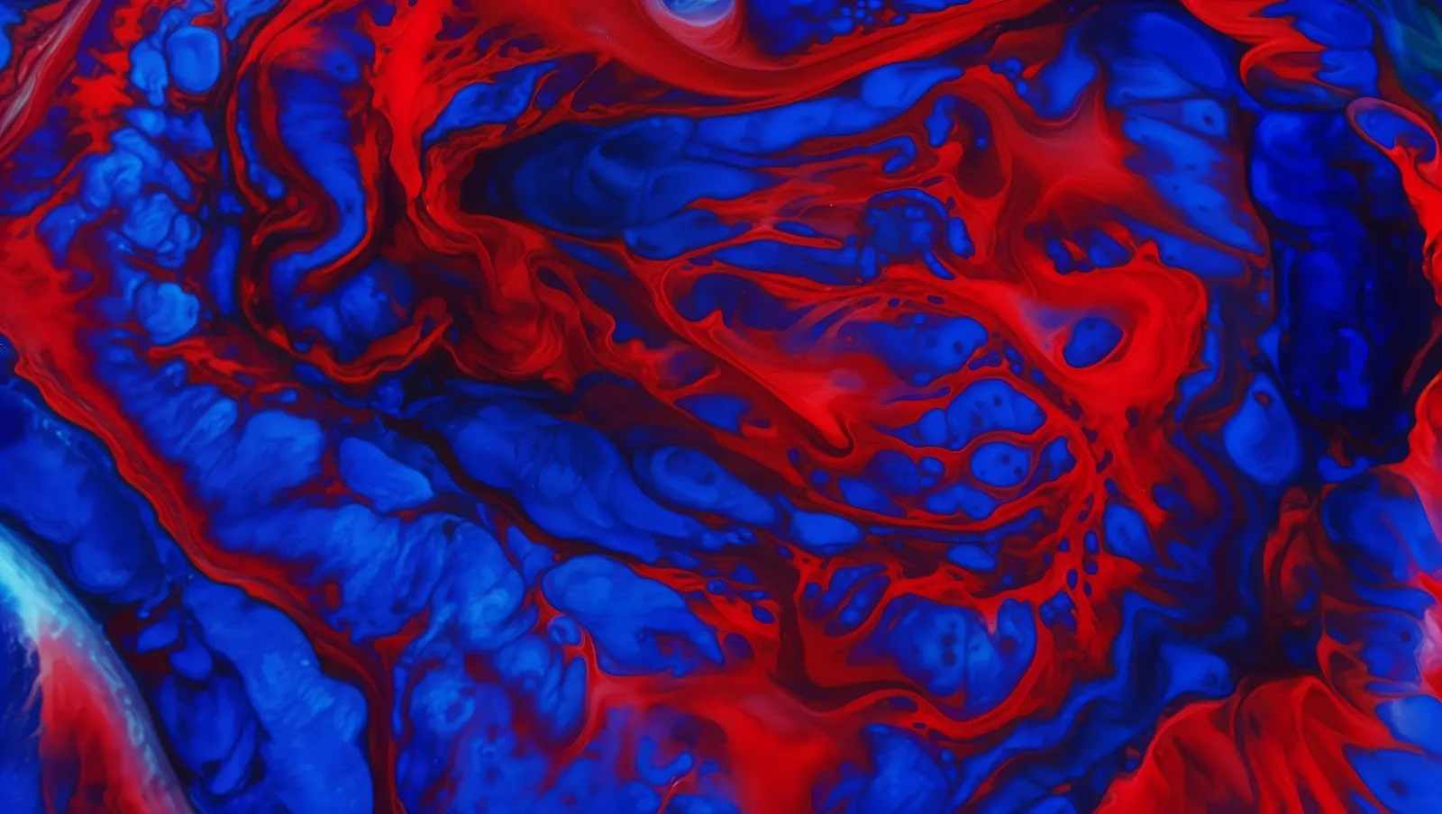 Swirling Red And Blue Fluid Art - Fluid Art 5K Wallpaper (5440x3072)
