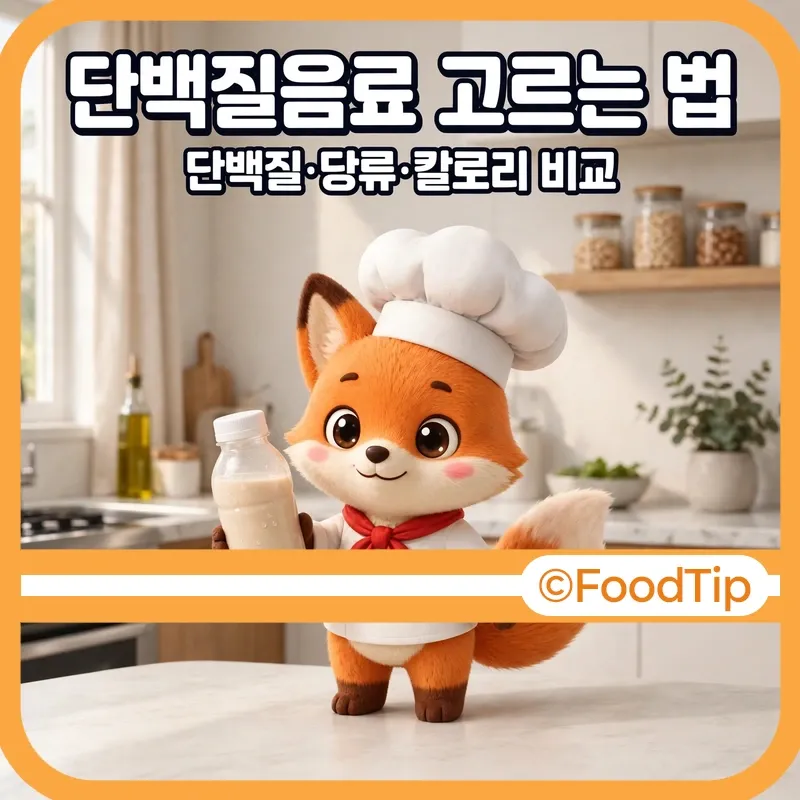 단백질음료 고르는 법 썸네일 - 단백질음료를 든 셰프 여우