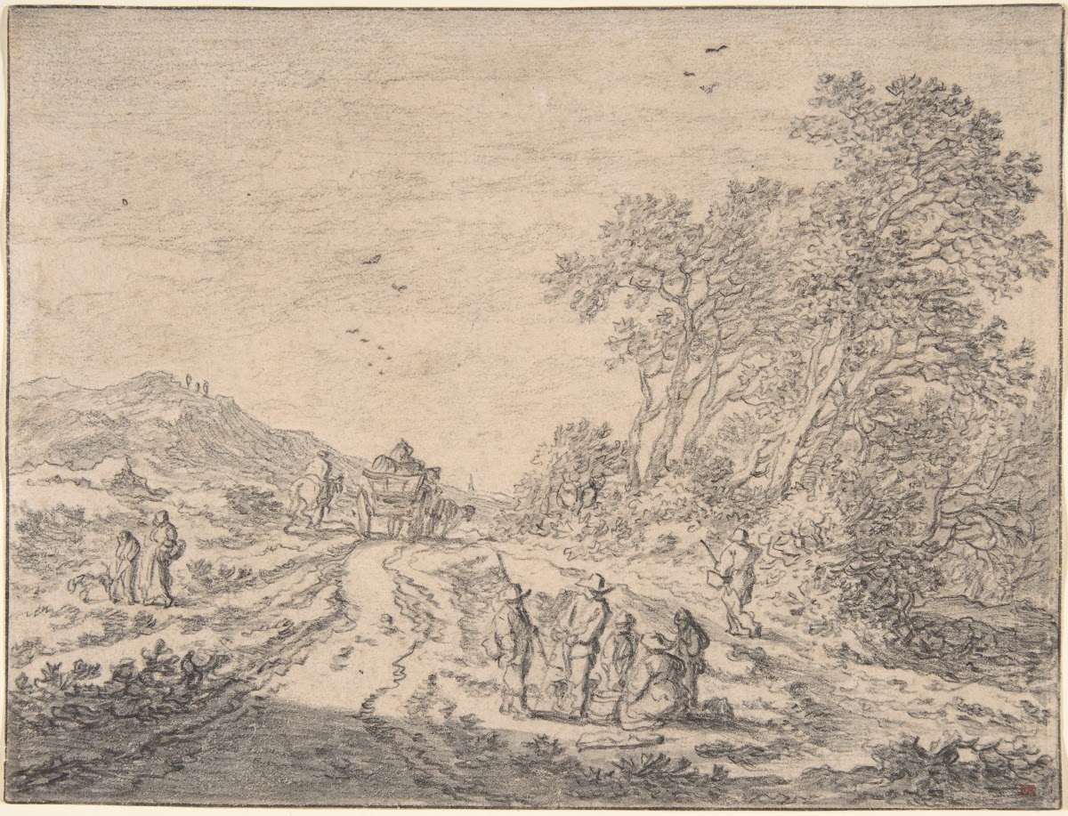 Figures on a Road 17th century