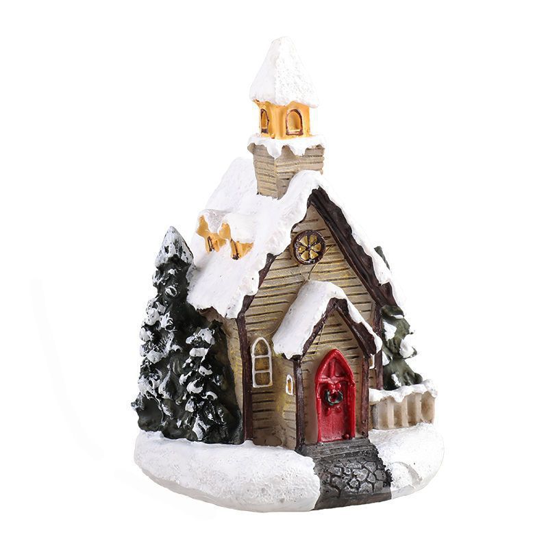 Illuminated Christmas House made of Resin