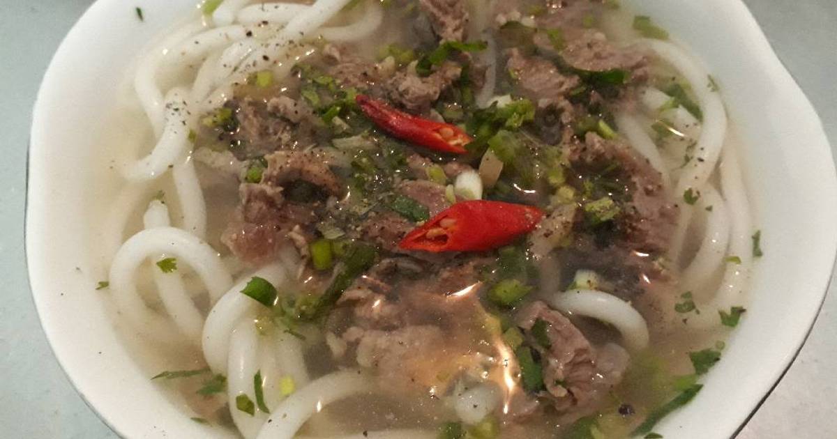 Bánh canh bò dã chiến cho buổi sáng