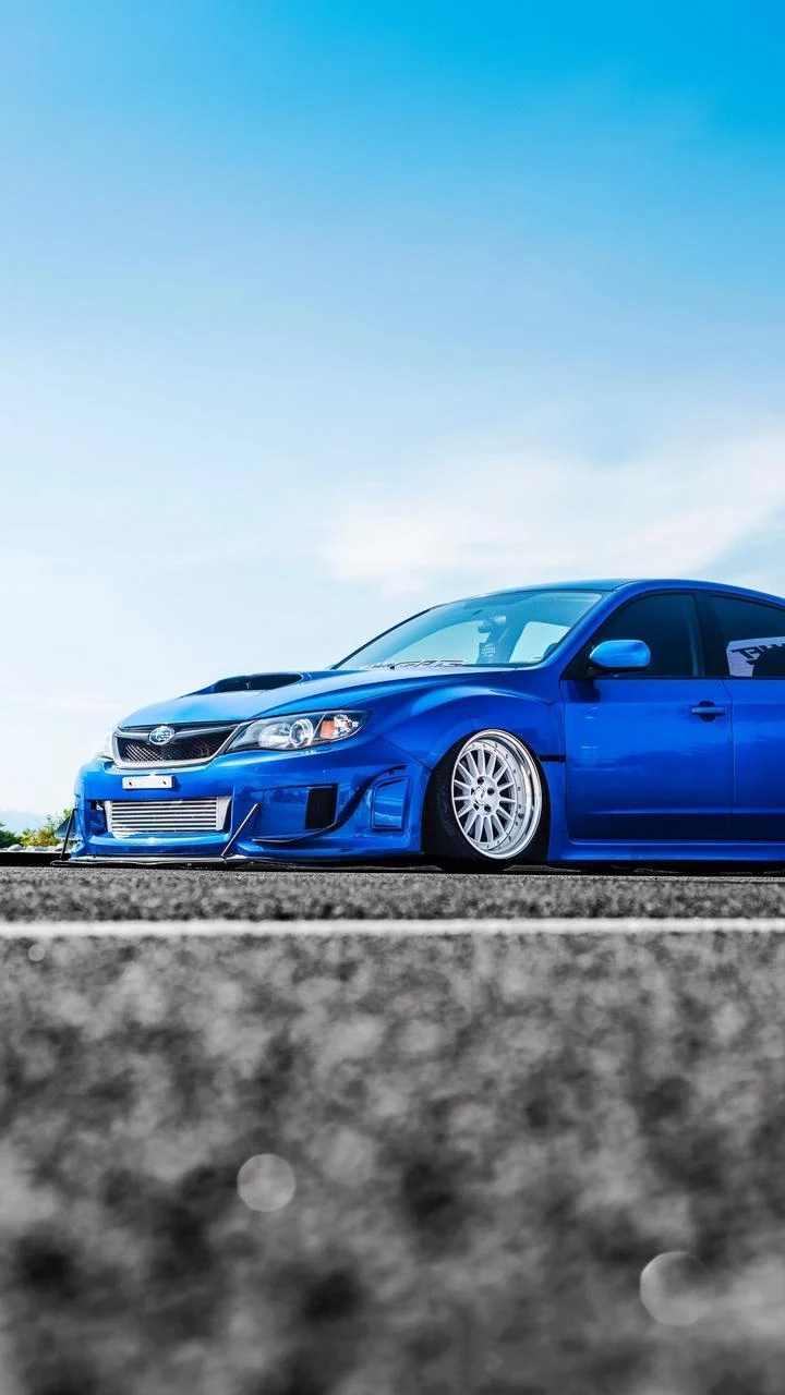 Blue Subaru WRX STI - Car Photography iPhone Wallpaper (720x1280)
