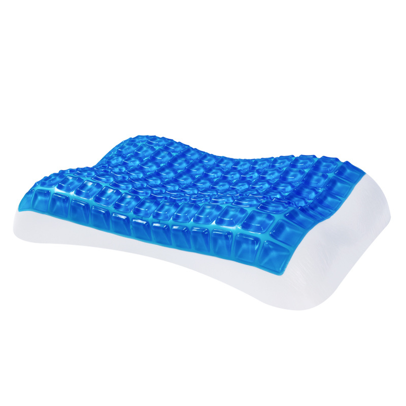 Gel pillow with memory foam, wave shape
