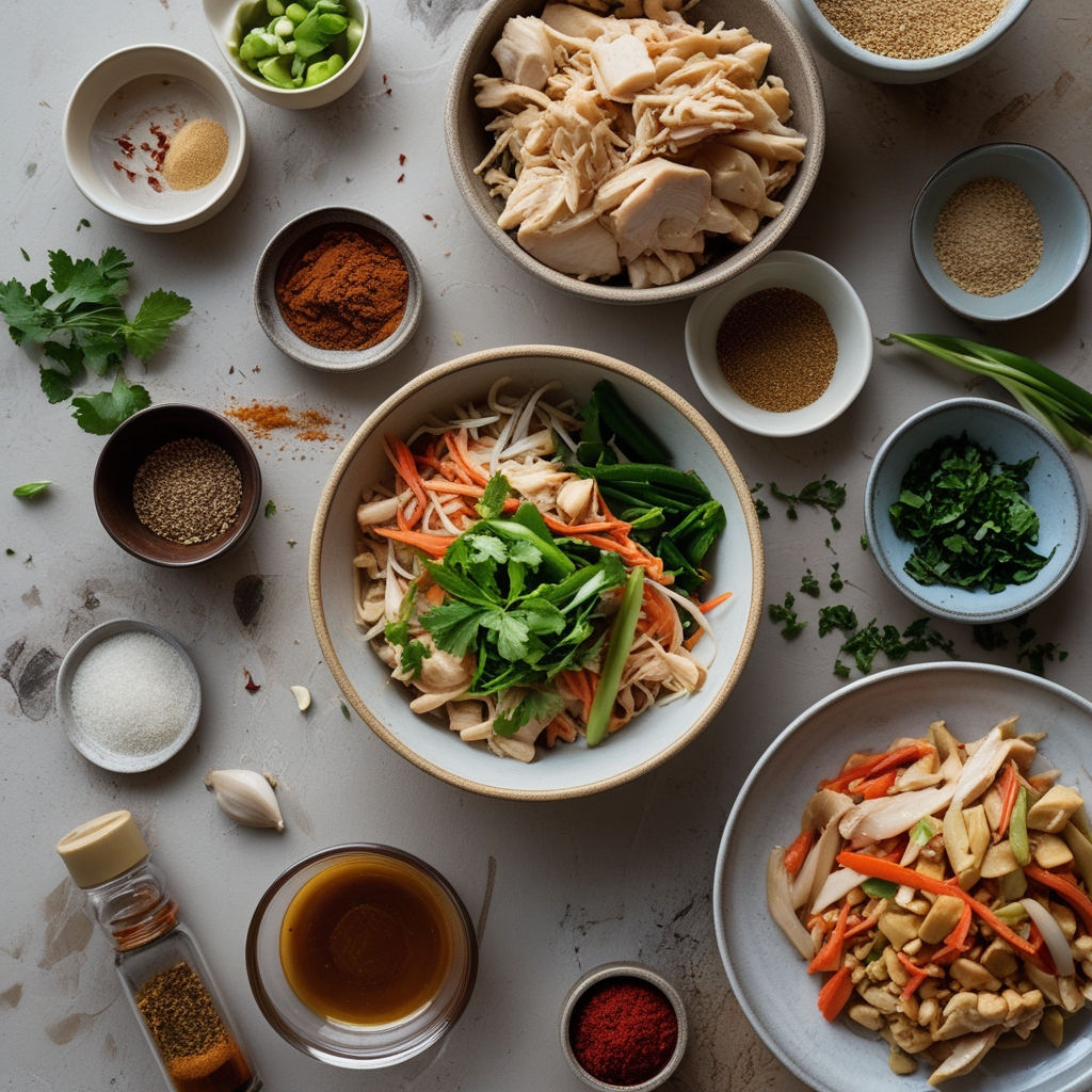 Ingredients for Thai Peanut Chicken Buddha Bowl Recipe - Quick & Easy Homemade Meal