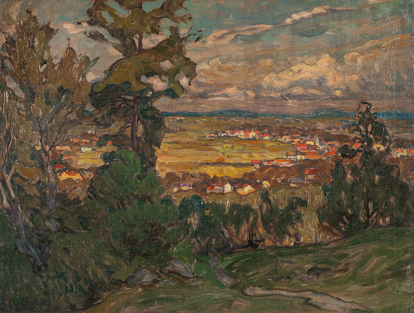 Landscape with a Village Study from North Norway