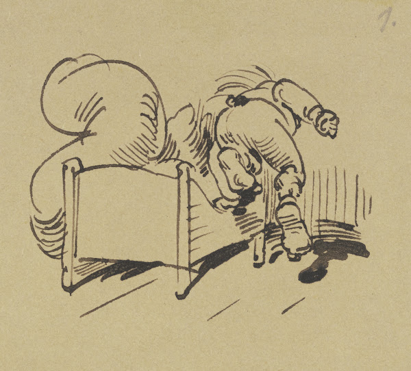 Mit kühnem Mut aus seinem Bett  Schwingt sich der Turner Hoppenstedt 1871