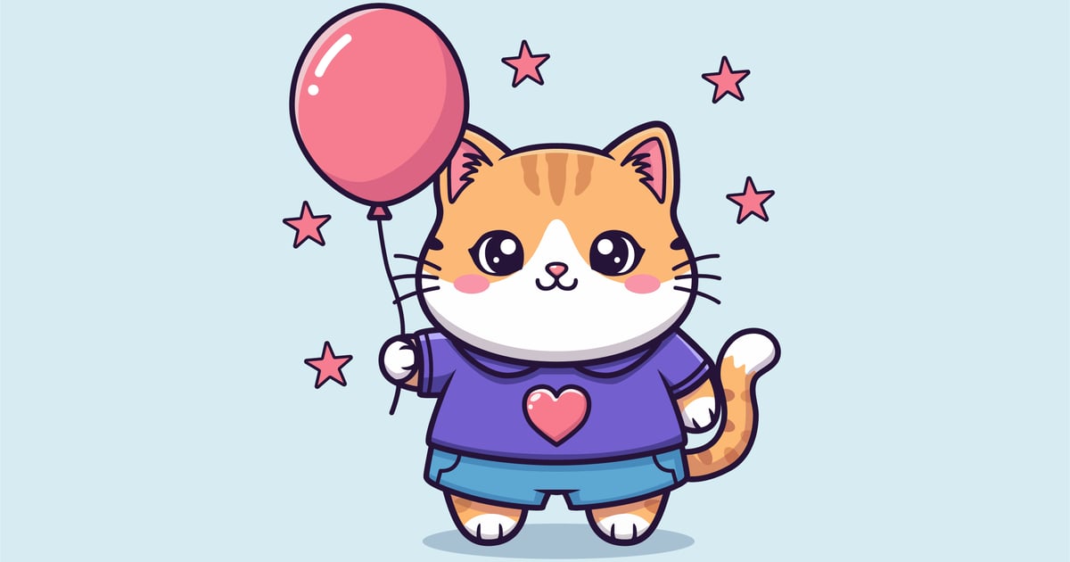 Cat Holding Balloon Free Download – Envato Elements