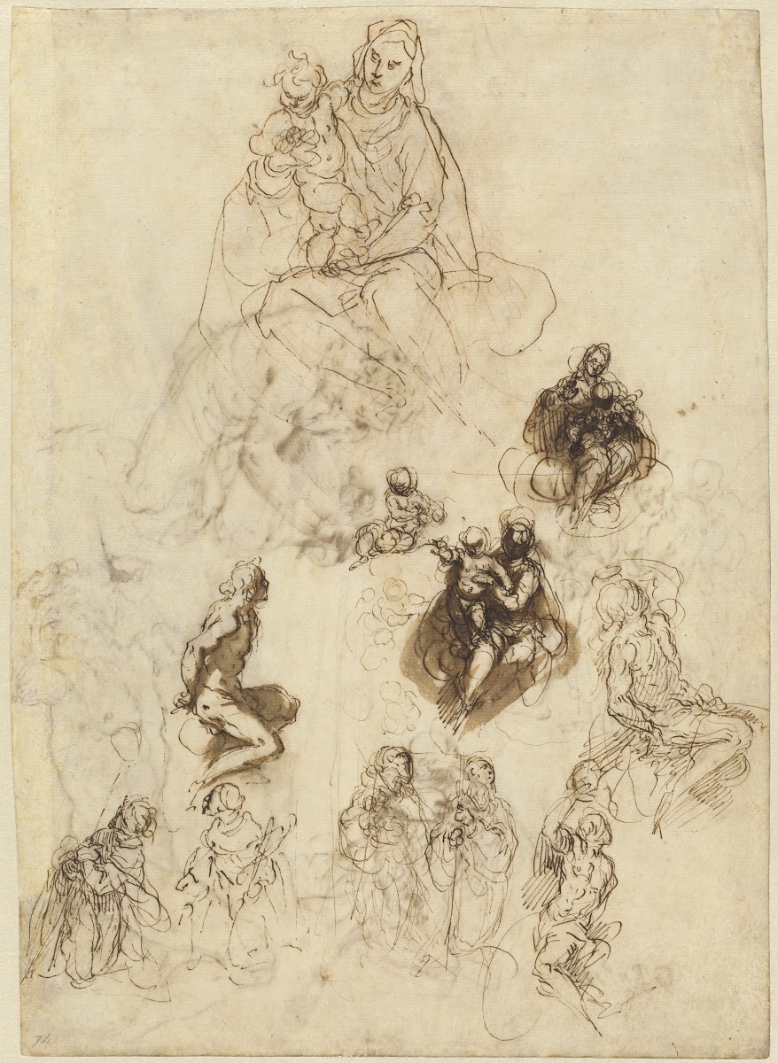Studies of the Virgin and Child with Saints c 1611