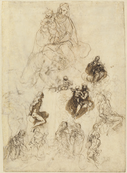 Studies of the Virgin and Child with Saints c 1611