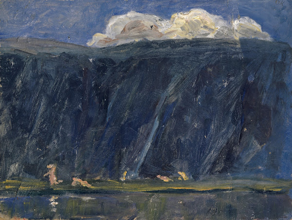 Mountain Lake with Nude Figures